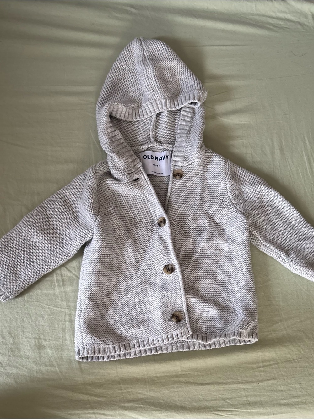 Old Navy Cream Hooded Knit Sweater Cardigan